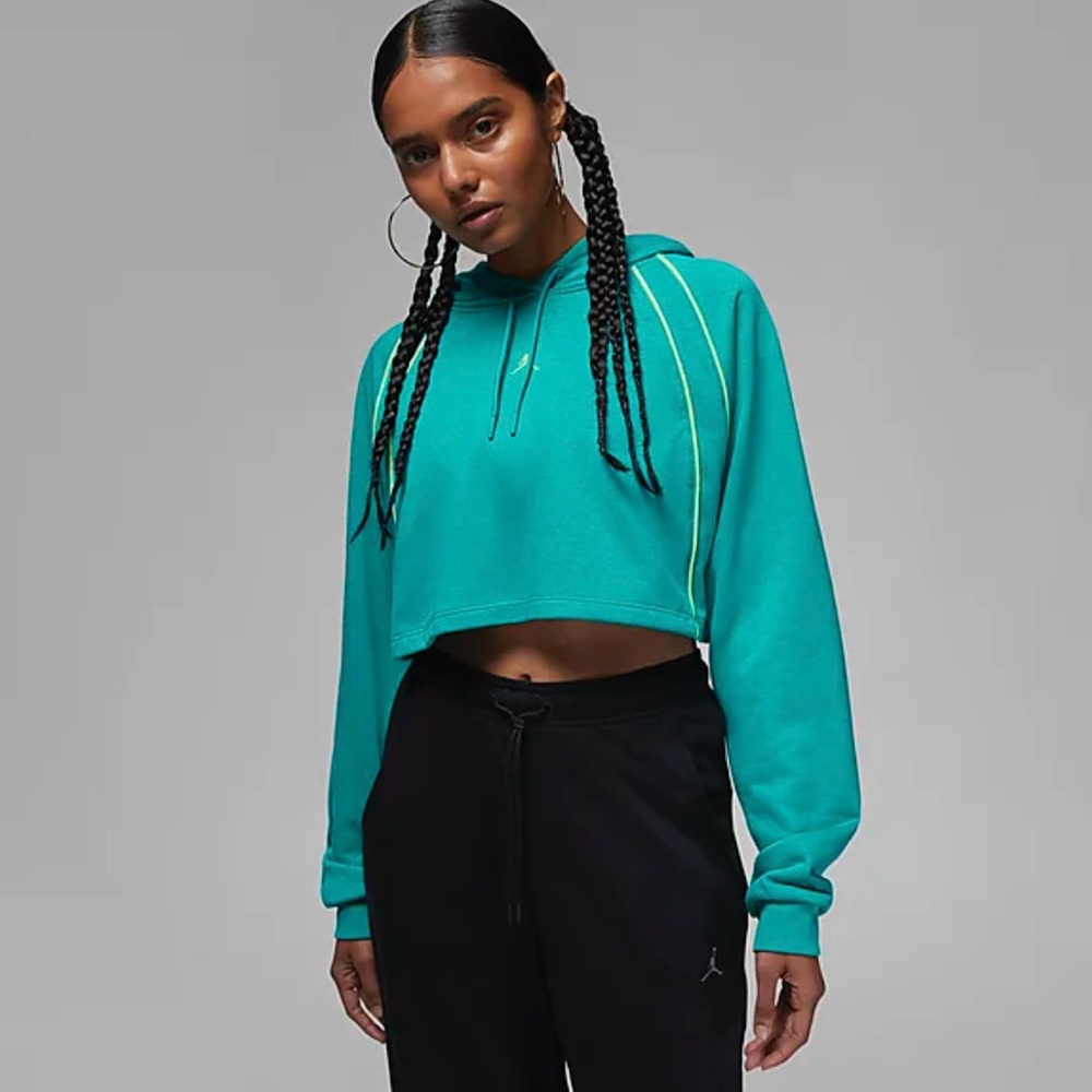 Nike Women's Teal Cropped Hoodie nwt